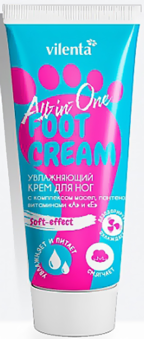 Vilenta Крем для ног Увлажняющий All-In-One Foot Cream с комплексом масел, пантенолом, витаминами 