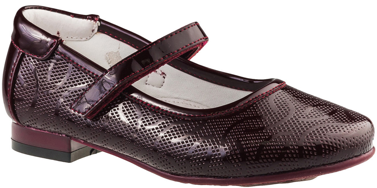 Туфли для девочки BiKi, цвет: бордовый. A-B23-88-B. Размер 28