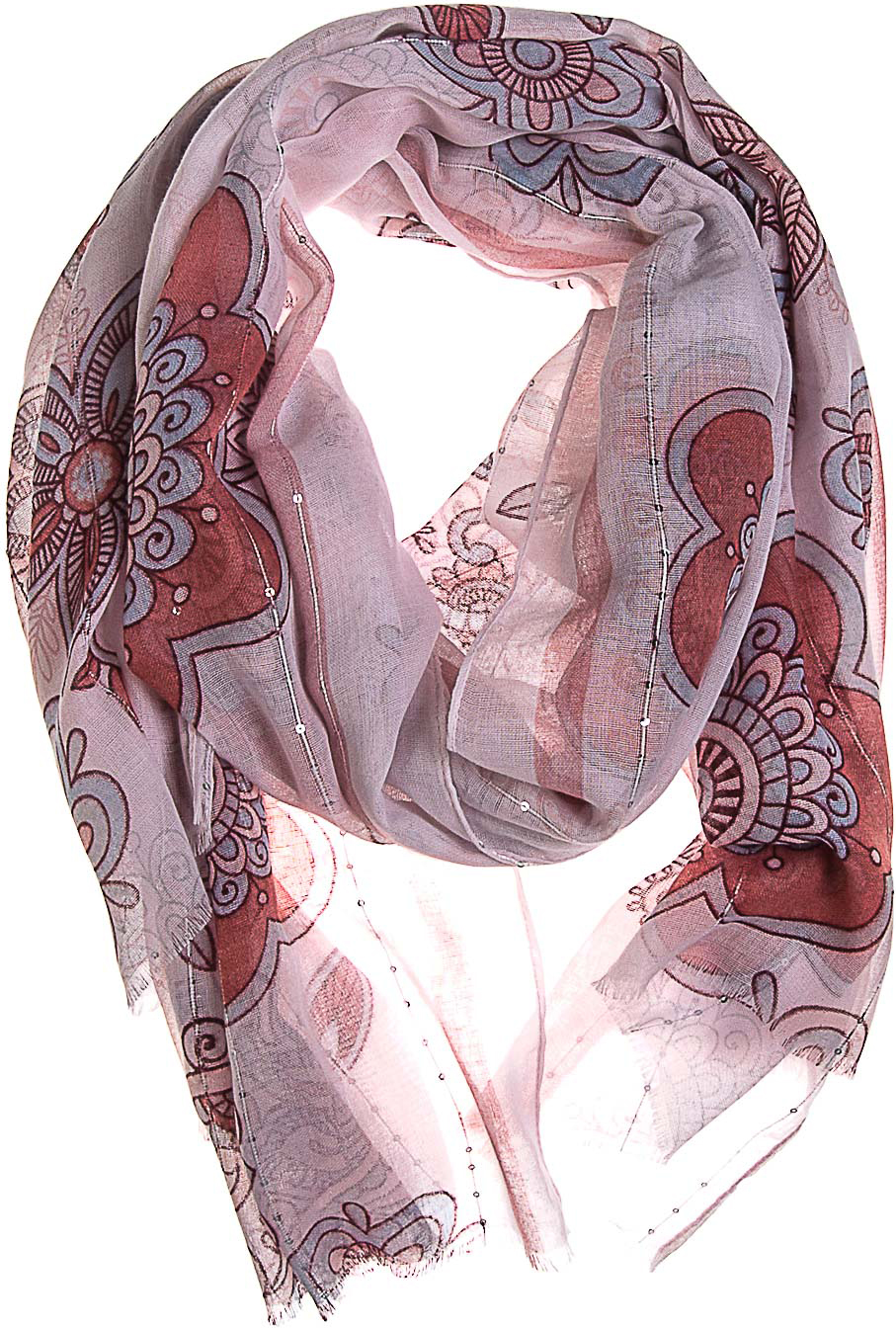 Палантин женский Vittorio Richi, цвет: белый, розовый. K05V5549. Размер 180 х 90 см