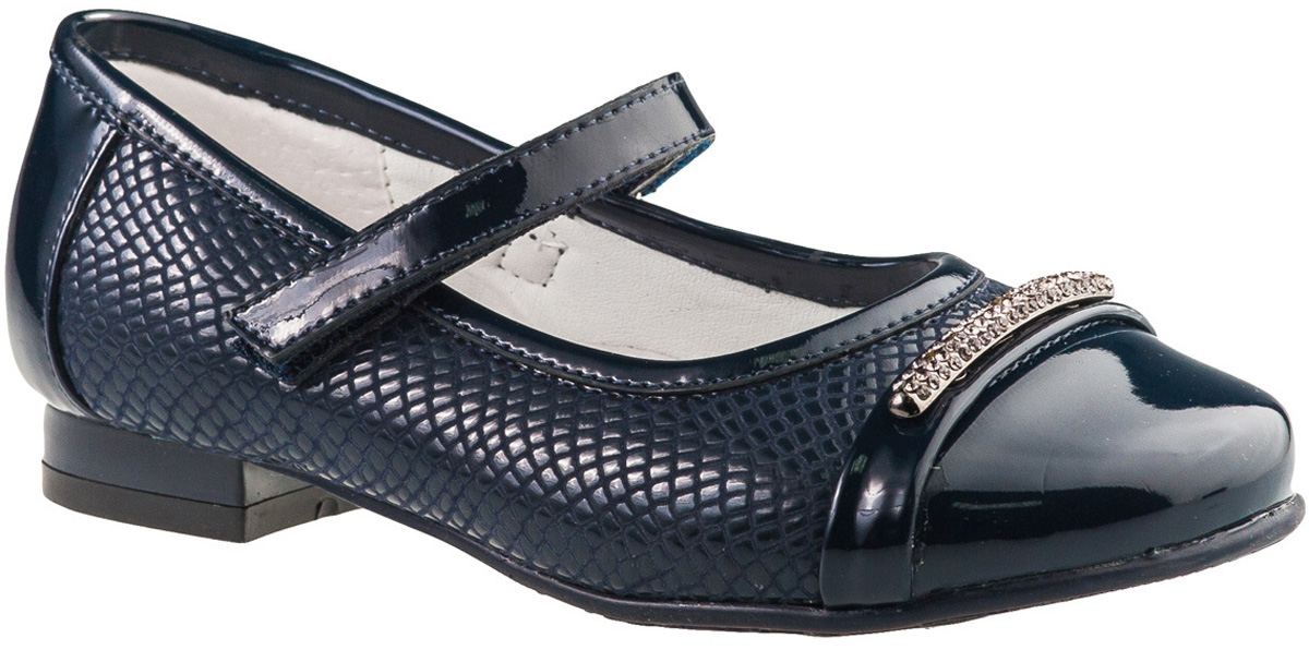 Туфли для девочки BiKi, цвет: темно-синий. A-B23-90-C. Размер 32