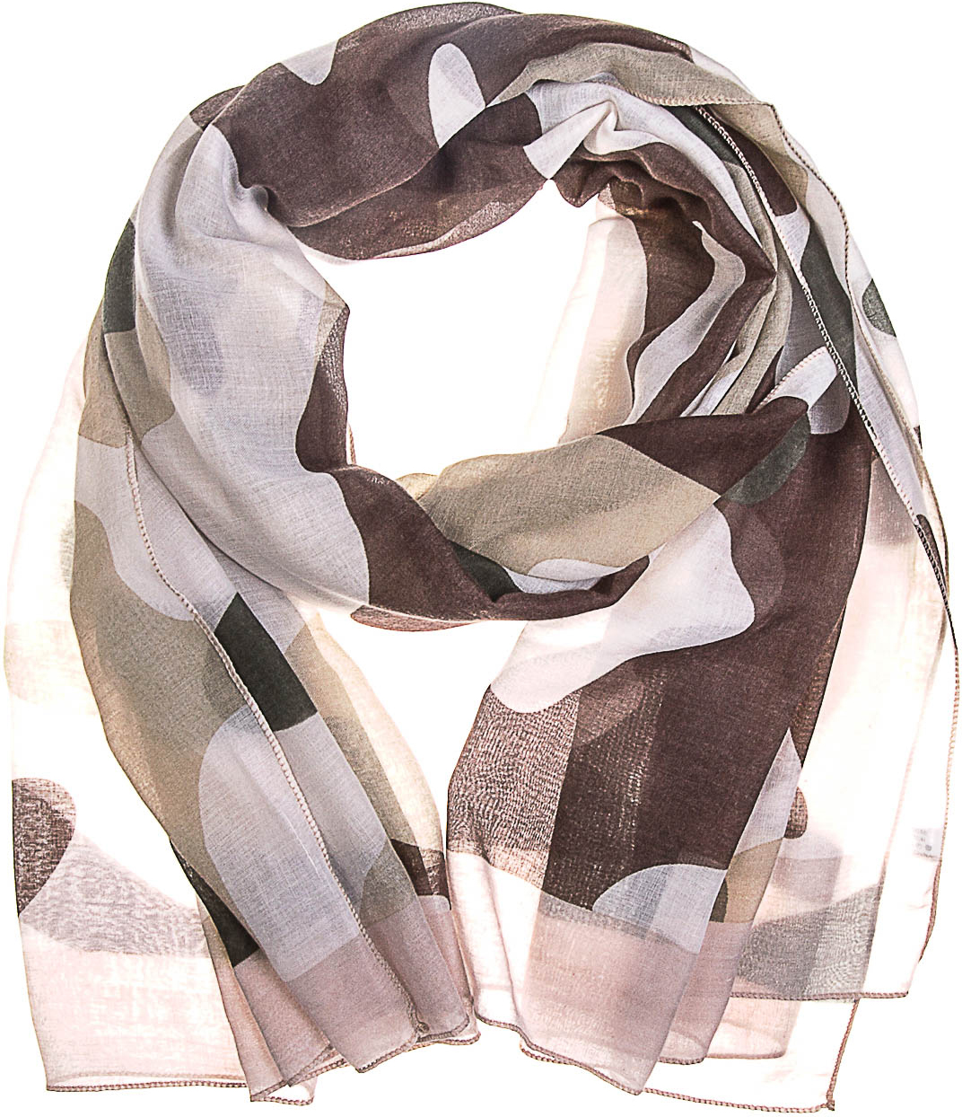 Палантин женский Vittorio Richi, цвет: коричневый, молочный. KXV8622. Размер 180 х 90 см