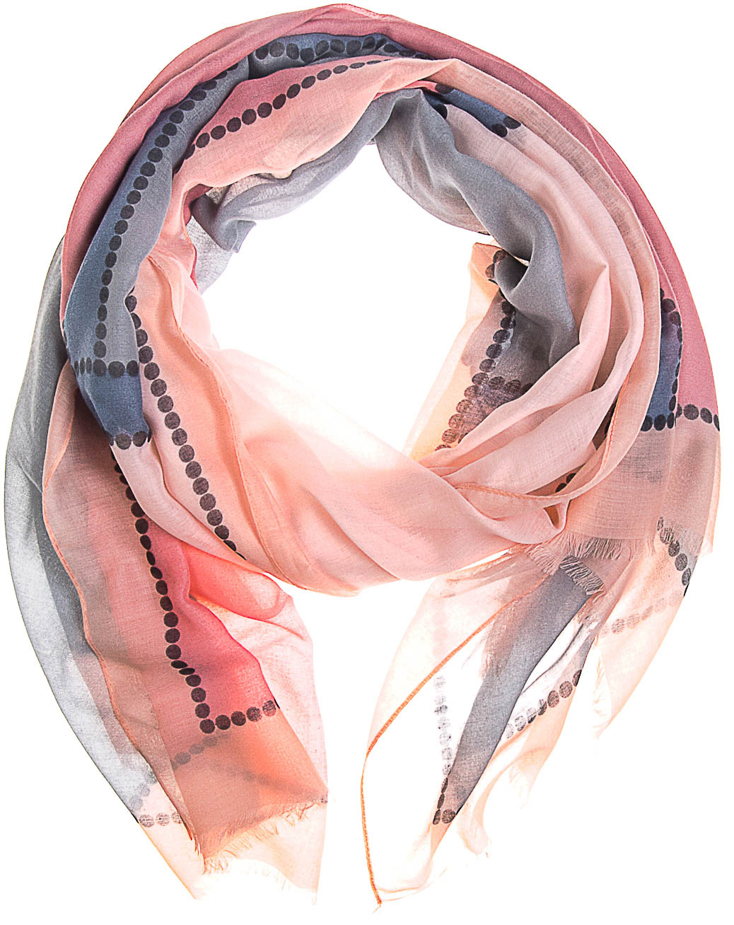 Палантин женский Vittorio Richi, цвет: розовый, серый. KXV6604. Размер 180 х 90 см