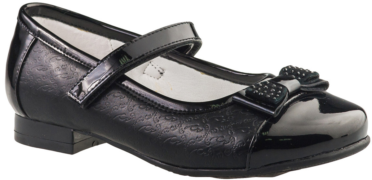 Туфли для девочки BiKi, цвет: черный. A-B23-91-A. Размер 28