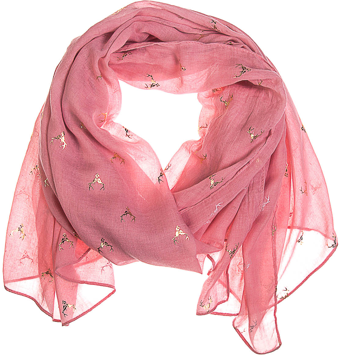 Палантин женский Vittorio Richi, цвет: розовый, золотистый. KXV5605. Размер 180 х 90 см