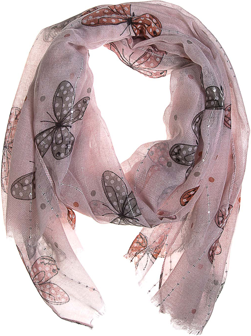 Палантин женский Vittorio Richi, цвет: розовый, серый. K05V5522. Размер 180 х 90 см