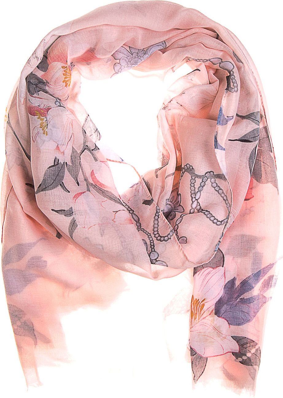 Палантин женский Vittorio Richi, цвет: светло-розовый, серый. KXV6622. Размер 180 х 90 см