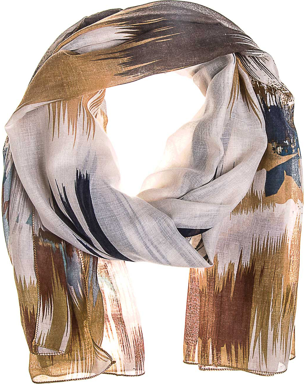 Палантин женский Vittorio Richi, цвет: серый, горчичный. KXV8607. Размер 180 х 90 см