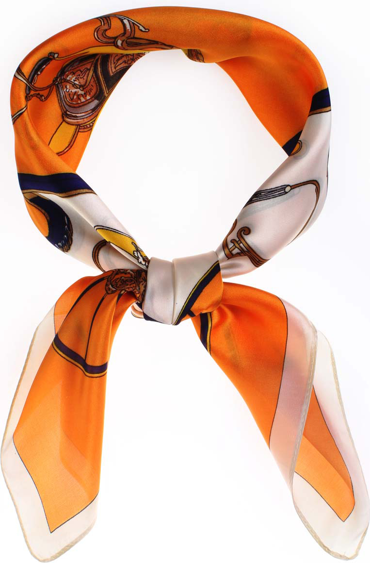 Платок женский Vita Pelle, цвет: оранжевый, белый. K0570PL161. Размер 70 х 70 см