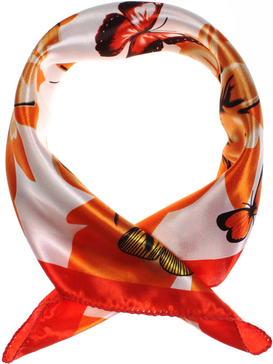 Платок женский Vittorio Richi, цвет: белый, оранжевый. K0550PL329. Размер 50 х 50 см