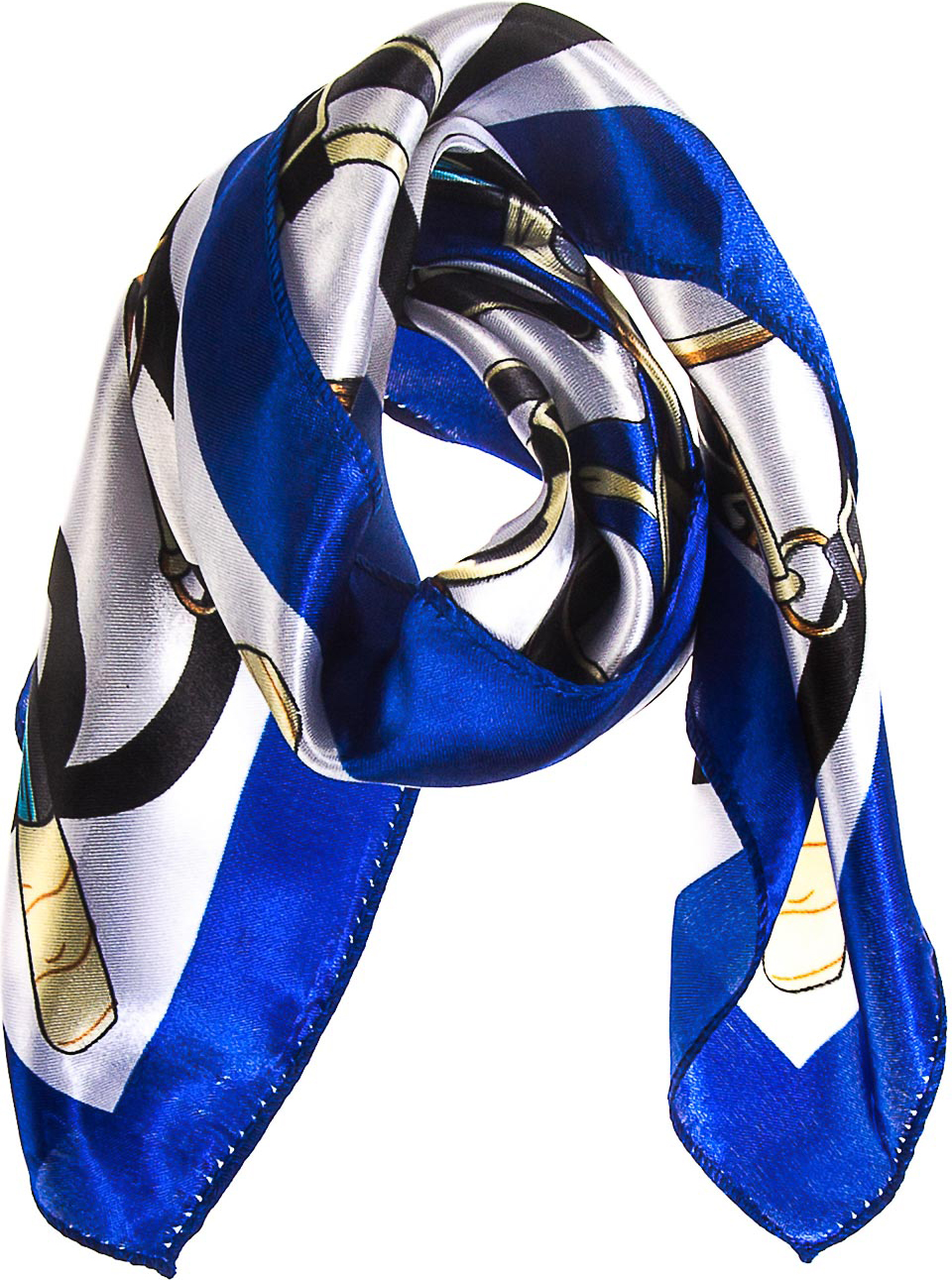 Платок женский Vittorio Richi, цвет: белый, синий. K0550PL337. Размер 50 х 50 см