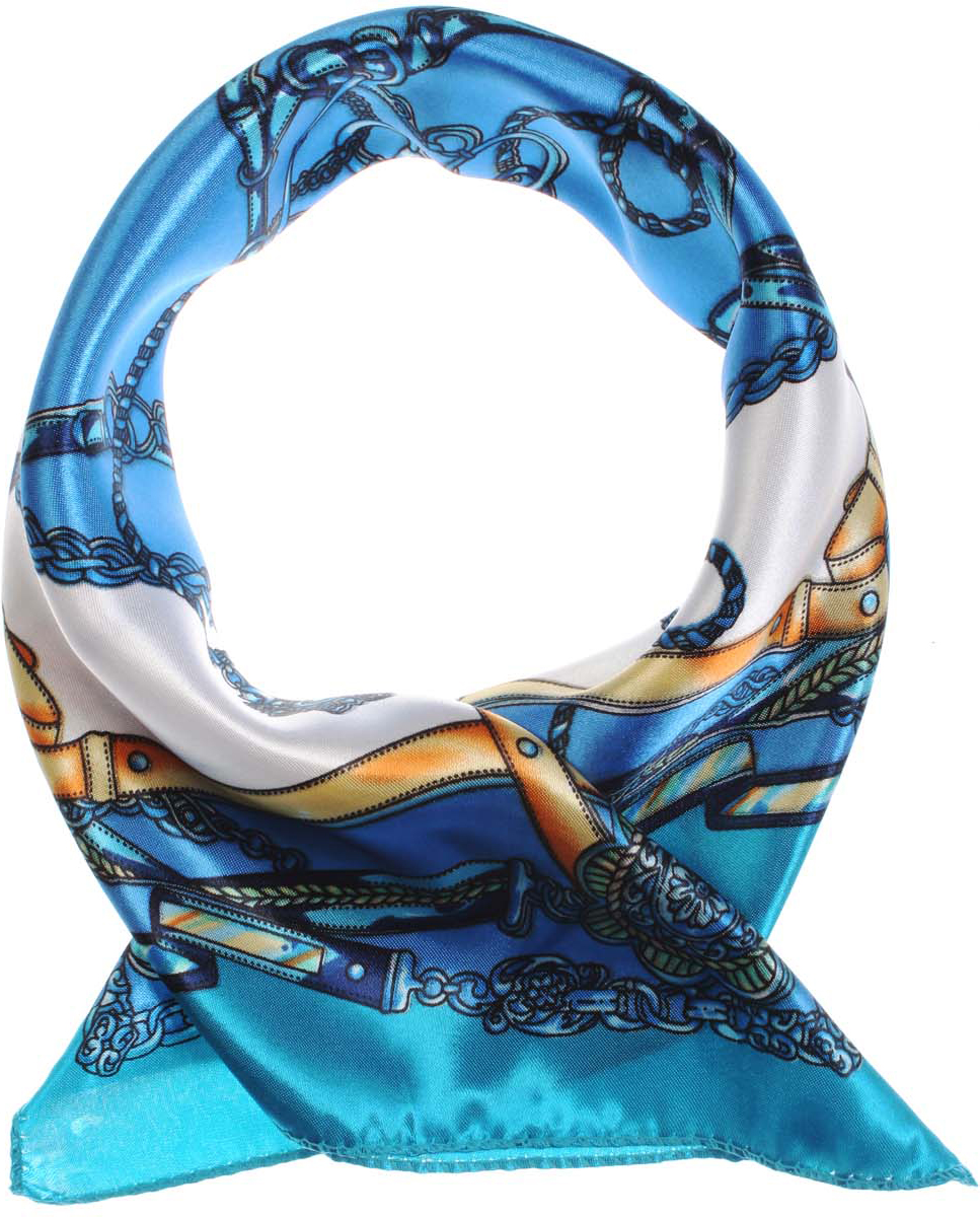 Платок женский Vittorio Richi, цвет: белый, синий. K0550PL349. Размер 50 х 50 см