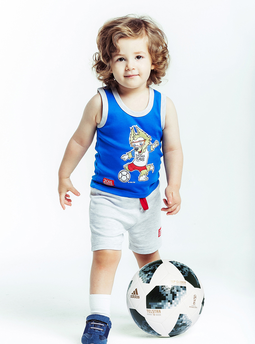Пижама детская FIFA World Cup Russia, цвет: васильковый. F1-14. Размер 80/86