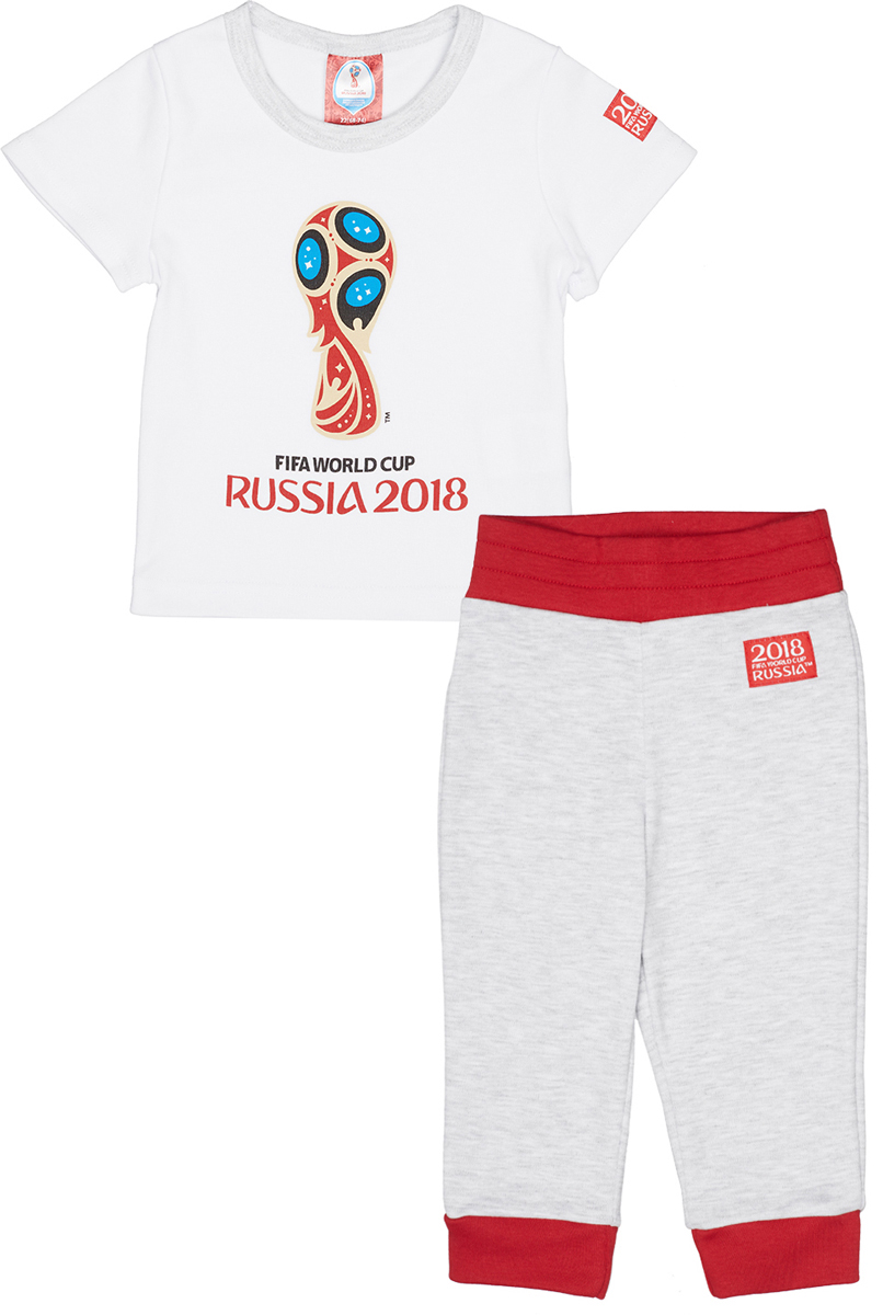 Пижама детская FIFA World Cup Russia, цвет: серый. F1-15. Размер 74/80