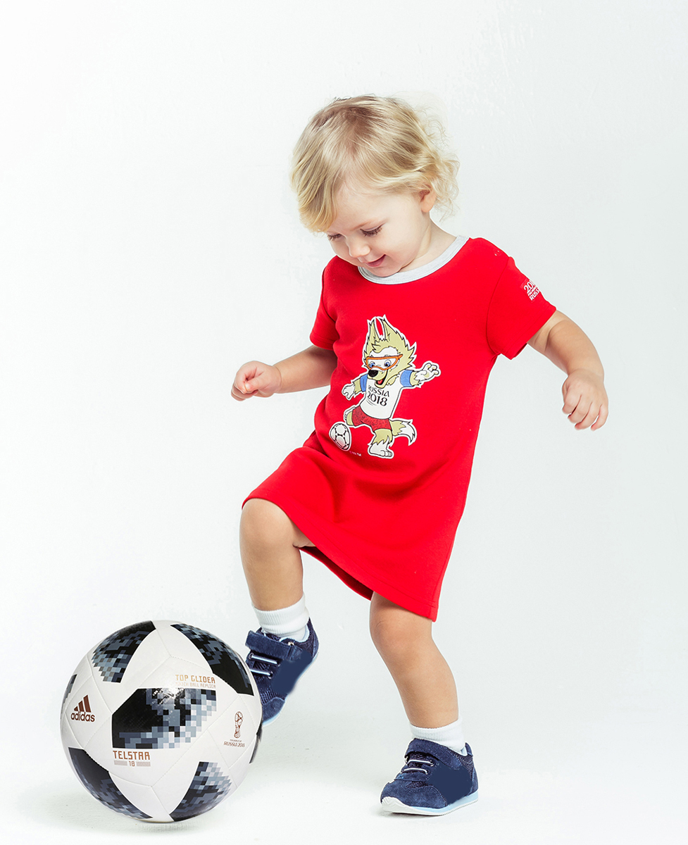 Платье для девочки FIFA World Cup Russia, цвет: красный. F1-6Д. Размер 68/74