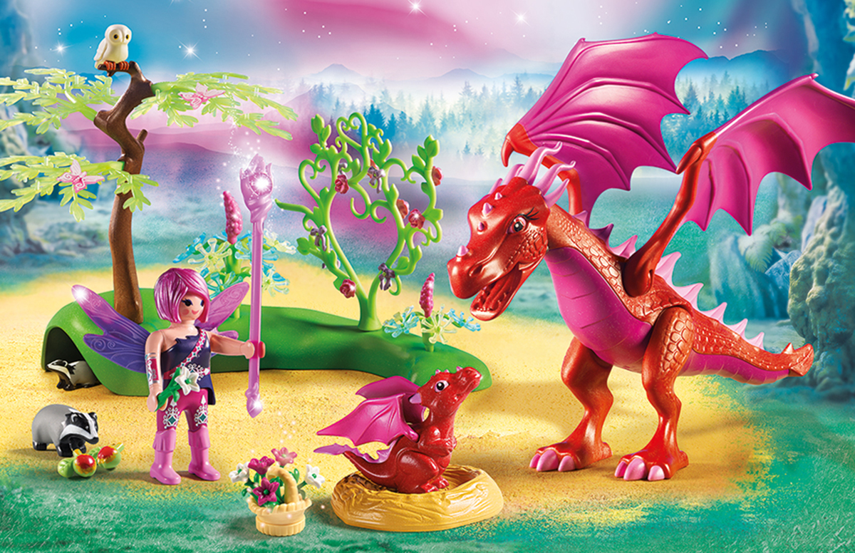 Playmobil Игровой набор Феи Дружелюбный дракон с ребенком