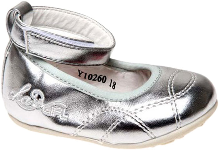 Туфли для девочки Сказка, цвет: серебристый. Y10260. Размер 18