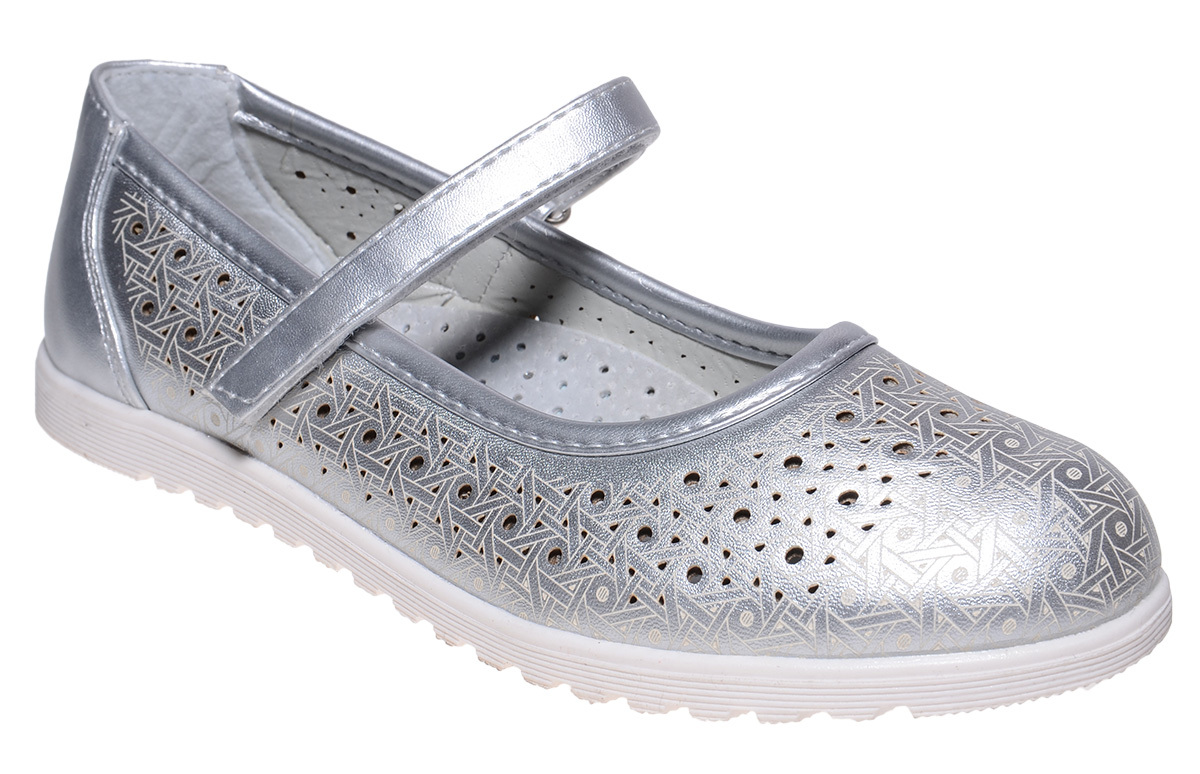 Туфли для девочки Мифер, цвет: серый. 7213F-17. Размер 34