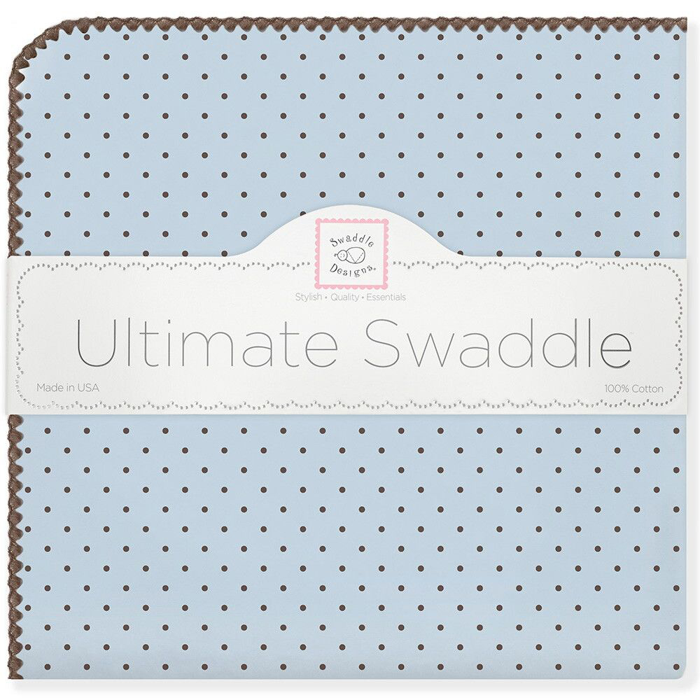 SwaddleDesigns Пеленка фланелевая Blue w BR Dot