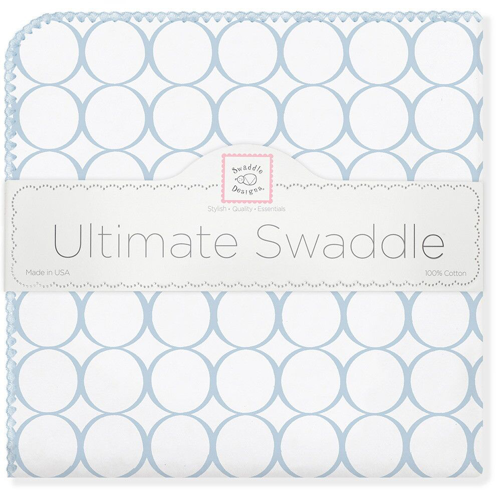 SwaddleDesigns Пеленка фланелевая Ultimate Blue Mod on WH