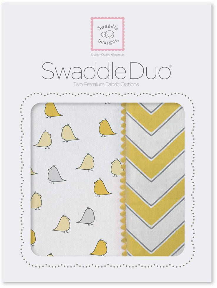 SwaddleDesigns Набор пеленок Swaddle Duo Y Chickies Chevron 2 шт