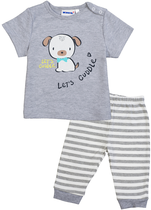 Комплект одежды детский Winkiki, цвет: серый меланж. WN81004. Размер 68