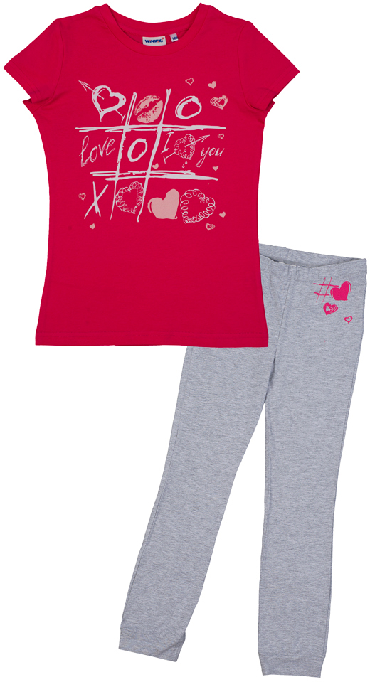 Пижама для девочки Winkiki, цвет: фуксия. WJG81038. Размер 146