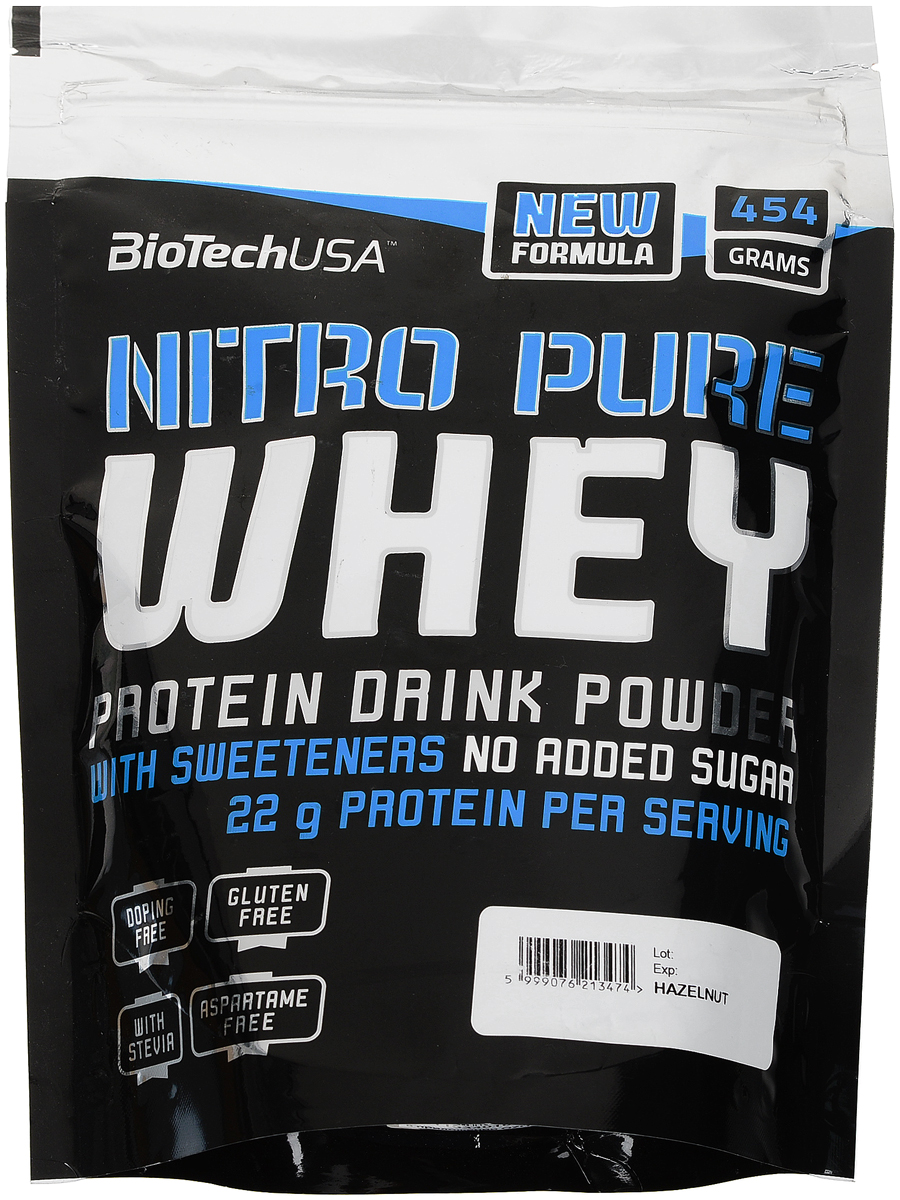 Протеин BioTech Nitro Pure Whey, лесной орех, 454 г