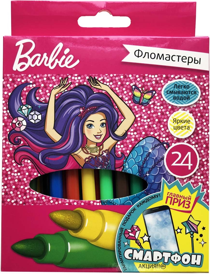 Mattel Фломастеры Barbie 24 цвета