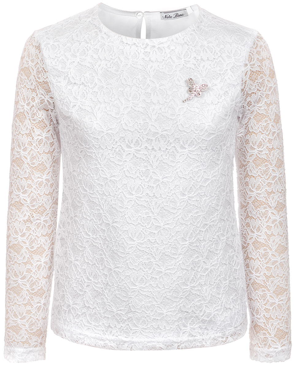 Блузка для девочки Nota Bene, цвет: белый. 181230103_1. Размер 158