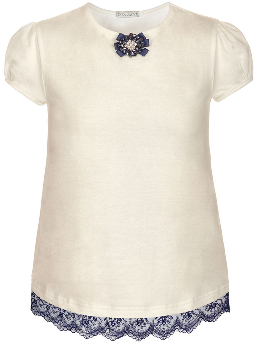 Блузка для девочки Nota Bene, цвет: молочный. SJR27048_17. Размер 122