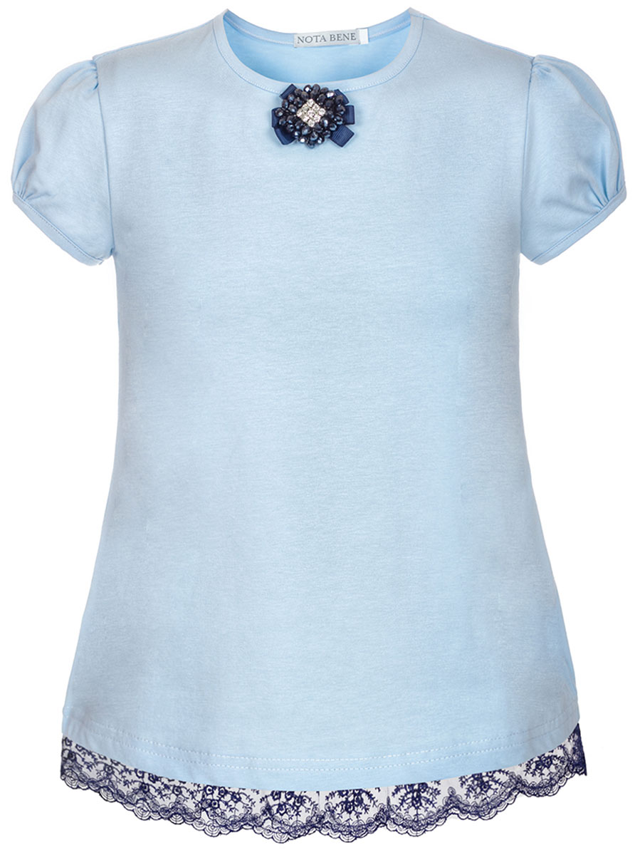 Блузка для девочки Nota Bene, цвет: голубой. SJR27048_10. Размер 128