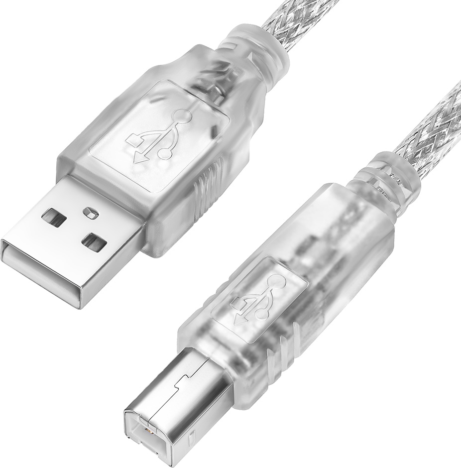 Greenconnect GCR-UPC2M-BC2S Premium, Transparent кабель USB 2.0 Тип A/B (3 м)