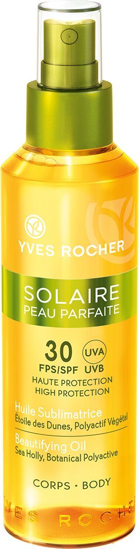 Yves Rocher Солнцезащитное атласное масло для тела SPF 30, 150 мл