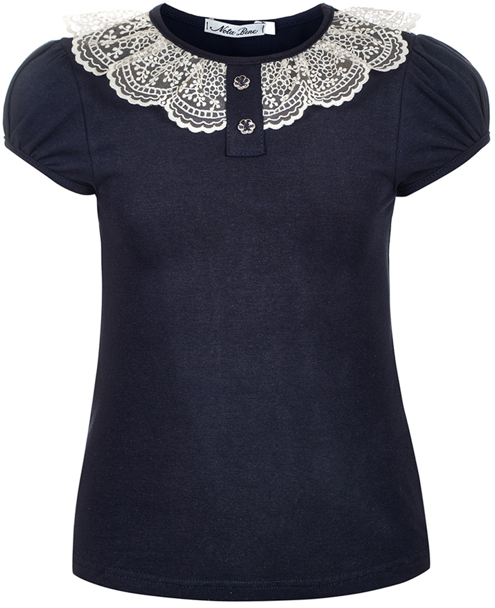 Блузка для девочки Nota Bene, цвет: темно-синий. 5230601_29. Размер 122
