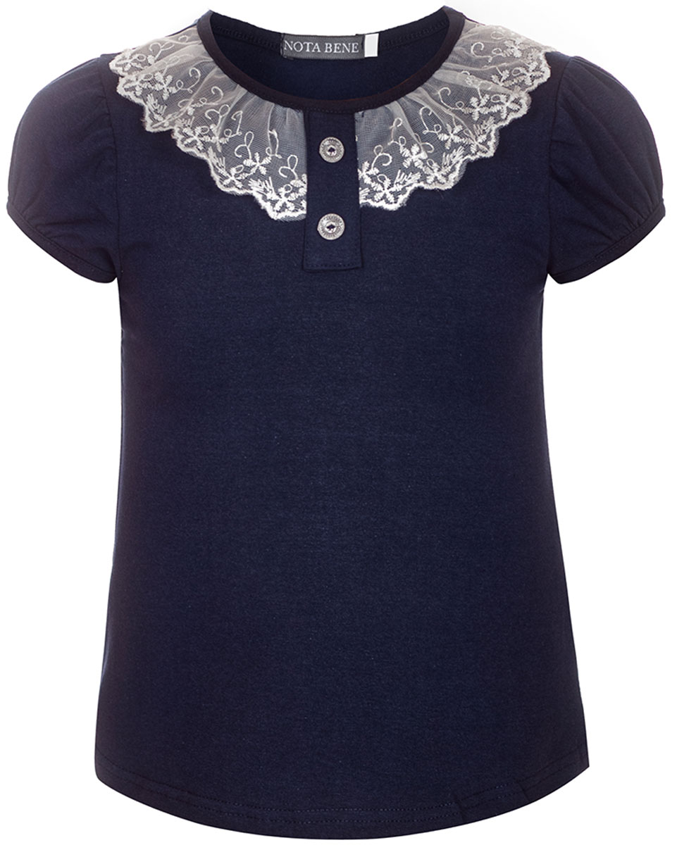 Блузка для девочки Nota Bene, цвет: темно-синий. CJR27032_29. Размер 116