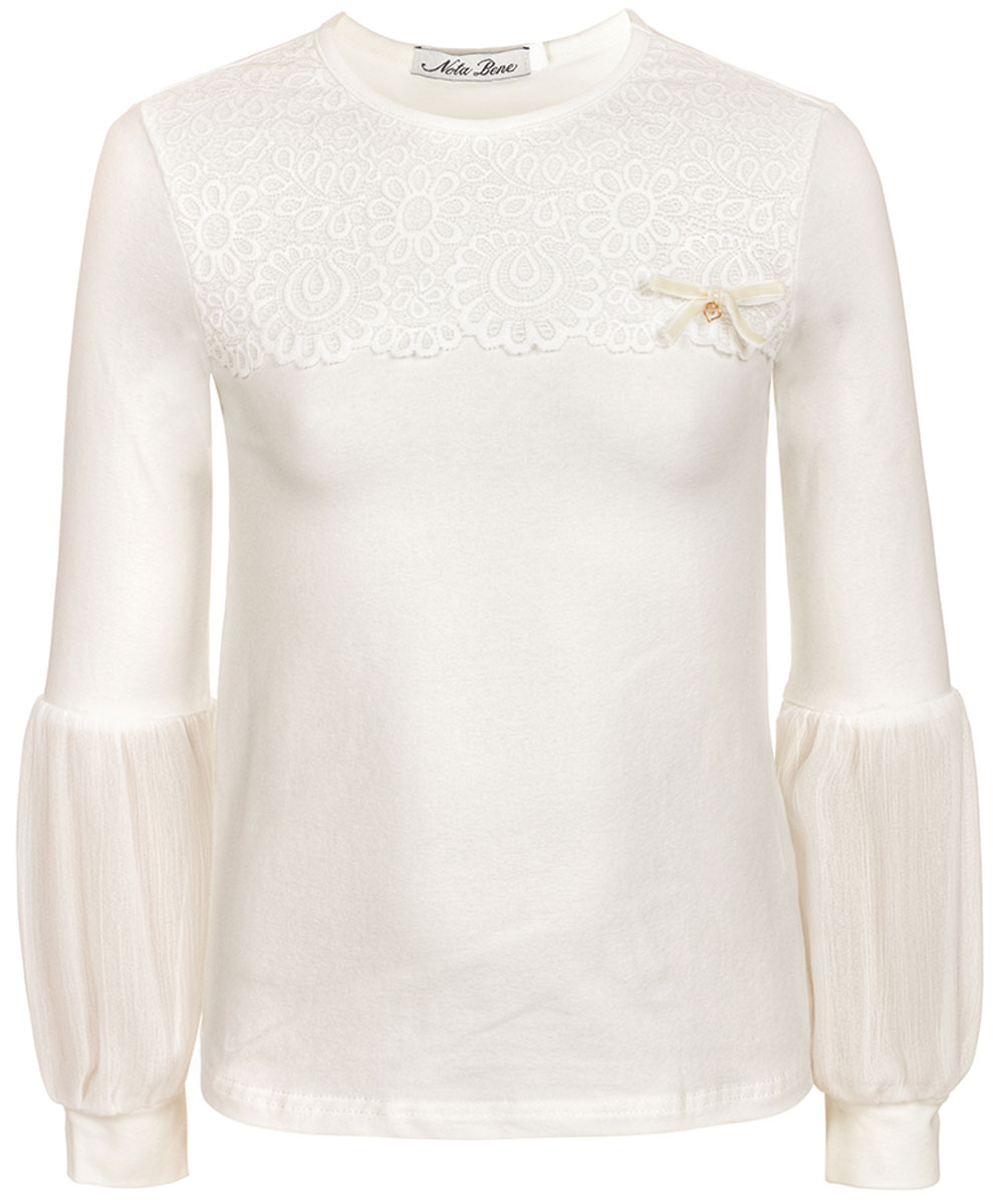 Блузка для девочки Nota Bene, цвет: белый. 1812305051. Размер 134