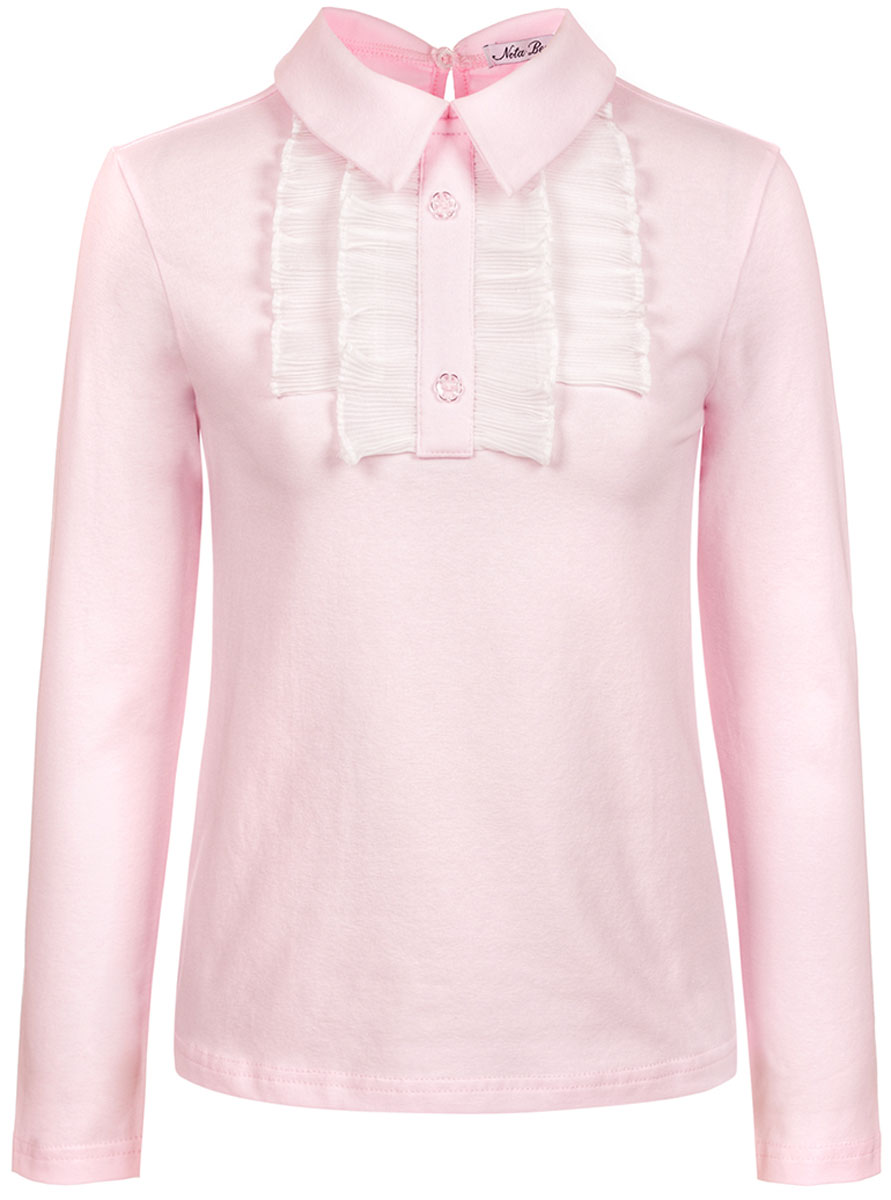 Блузка для девочки Nota Bene, цвет: светло-розовый. 18123100957. Размер 128