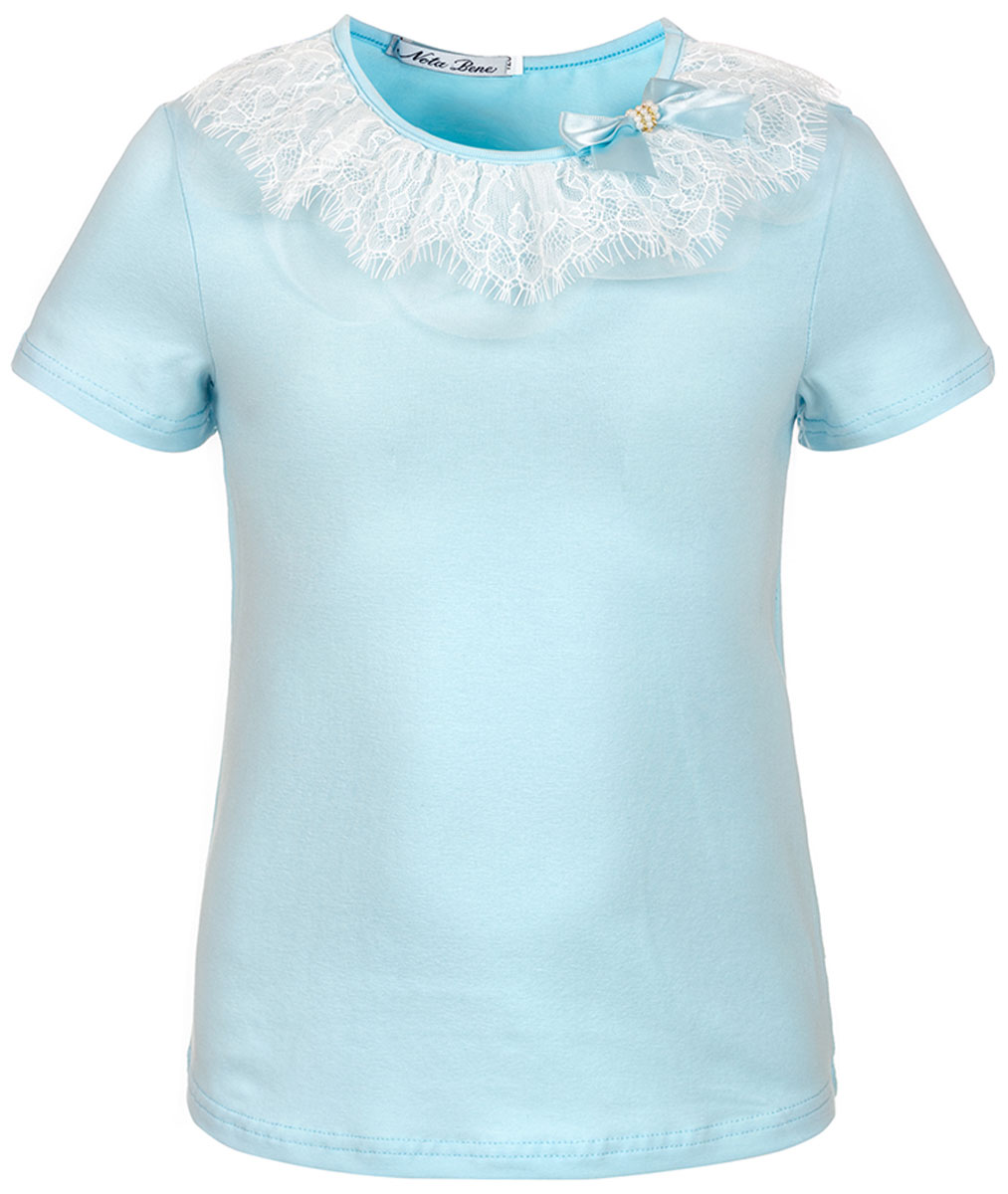 Блузка для девочки Nota Bene, цвет: голубой. 18123110110. Размер 152