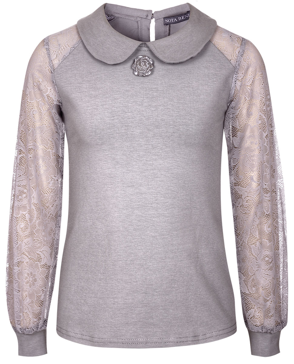 Блузка для девочки Nota Bene, цвет: серый. CJR27048320. Размер 122