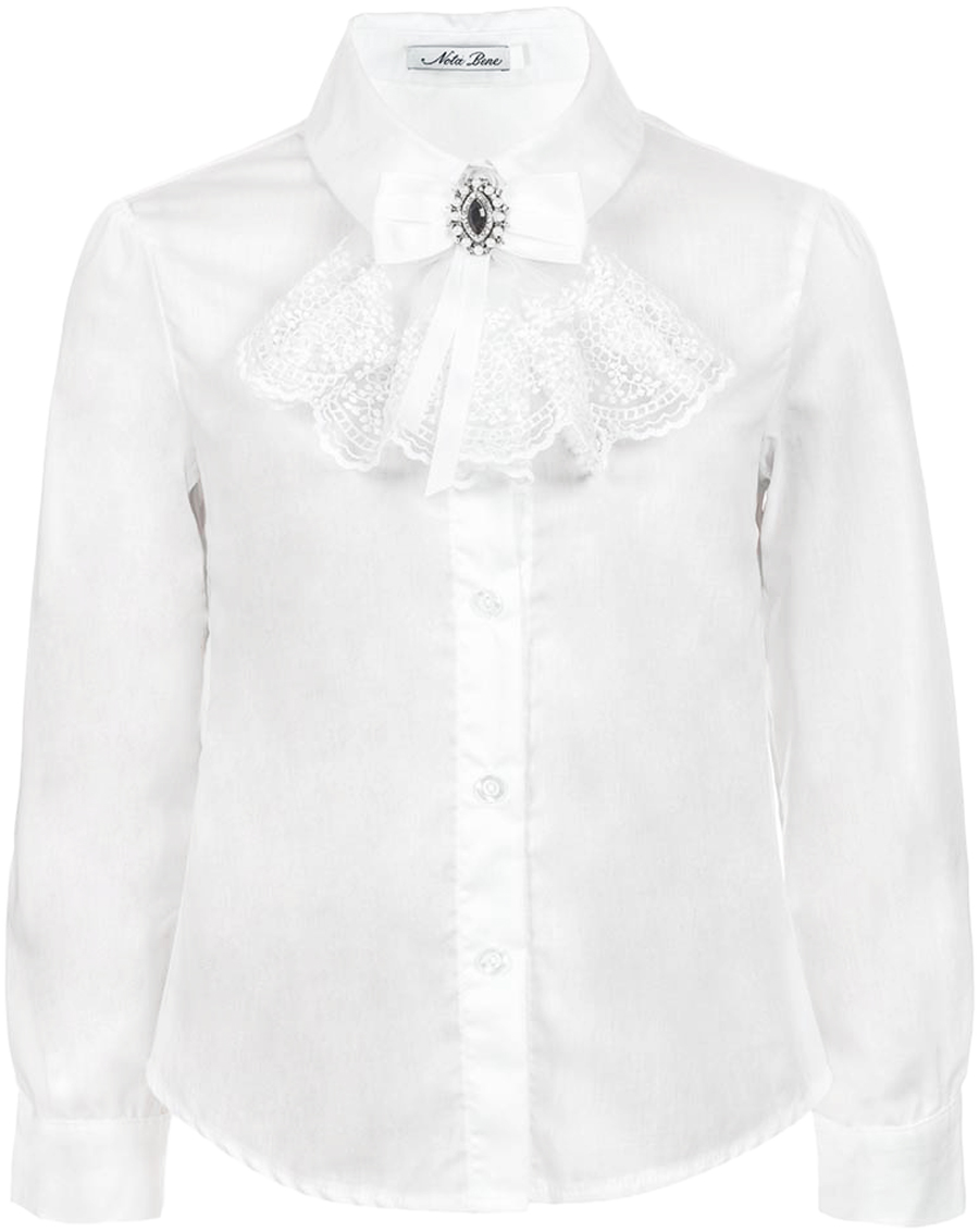 Блузка для девочки Nota Bene, цвет: белый. 18123080401. Размер 128