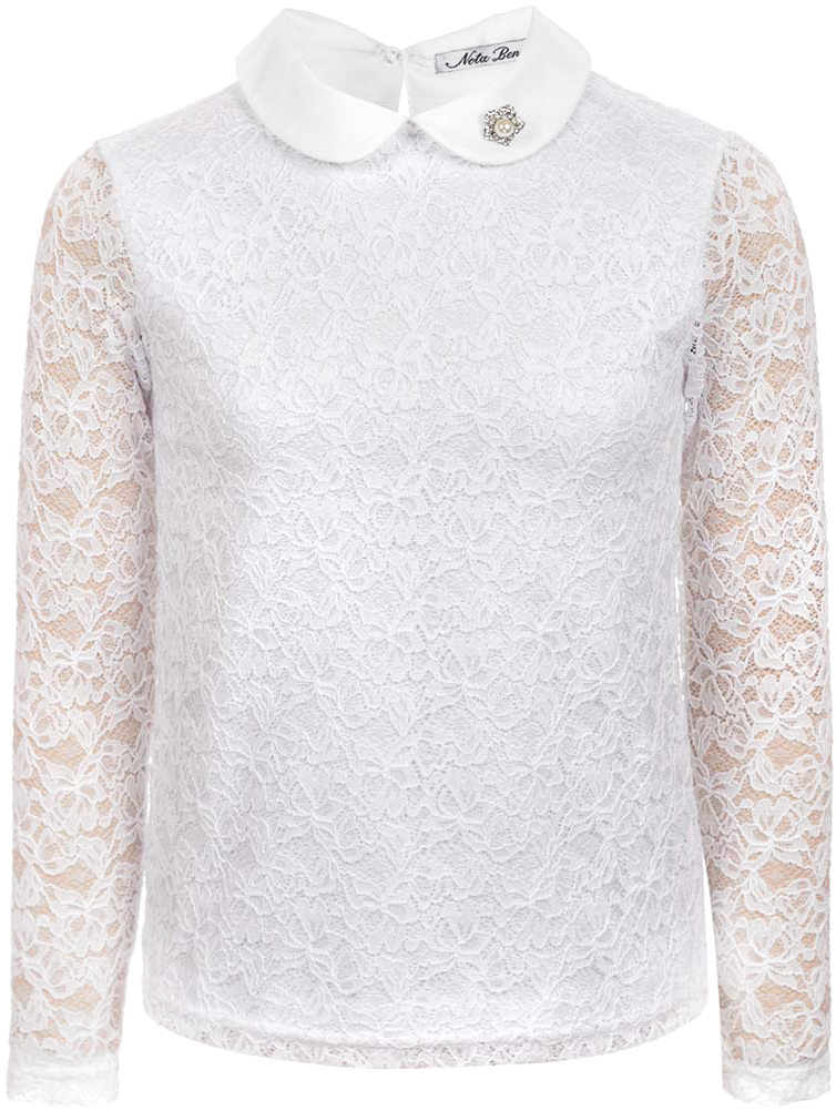 Блузка для девочки Nota Bene, цвет: белый. 18123100301. Размер 152