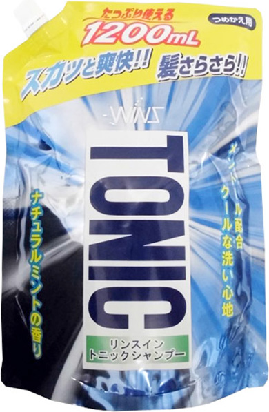Wins Tonic Тонизирующий шампунь с ополаскивателем, 1,2 л, мягкая упаковка