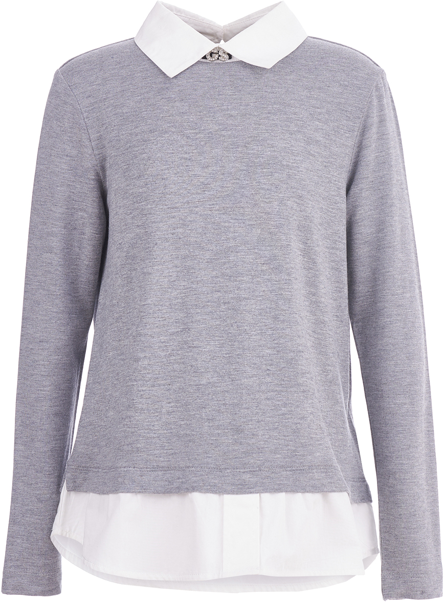 Блузка для девочки Gulliver, цвет: серый. 218GSGC1203. Размер 128