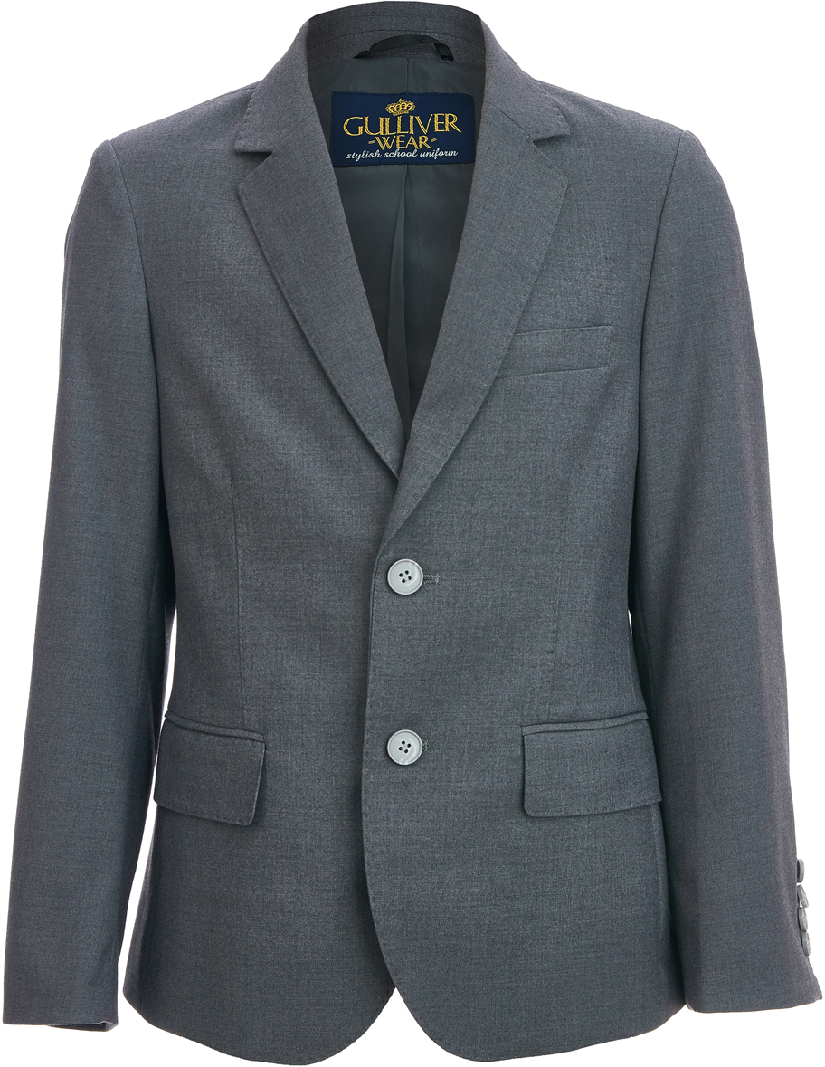 Пиджак для мальчика Gulliver, цвет: серый. 218GSBC4803. Размер 146