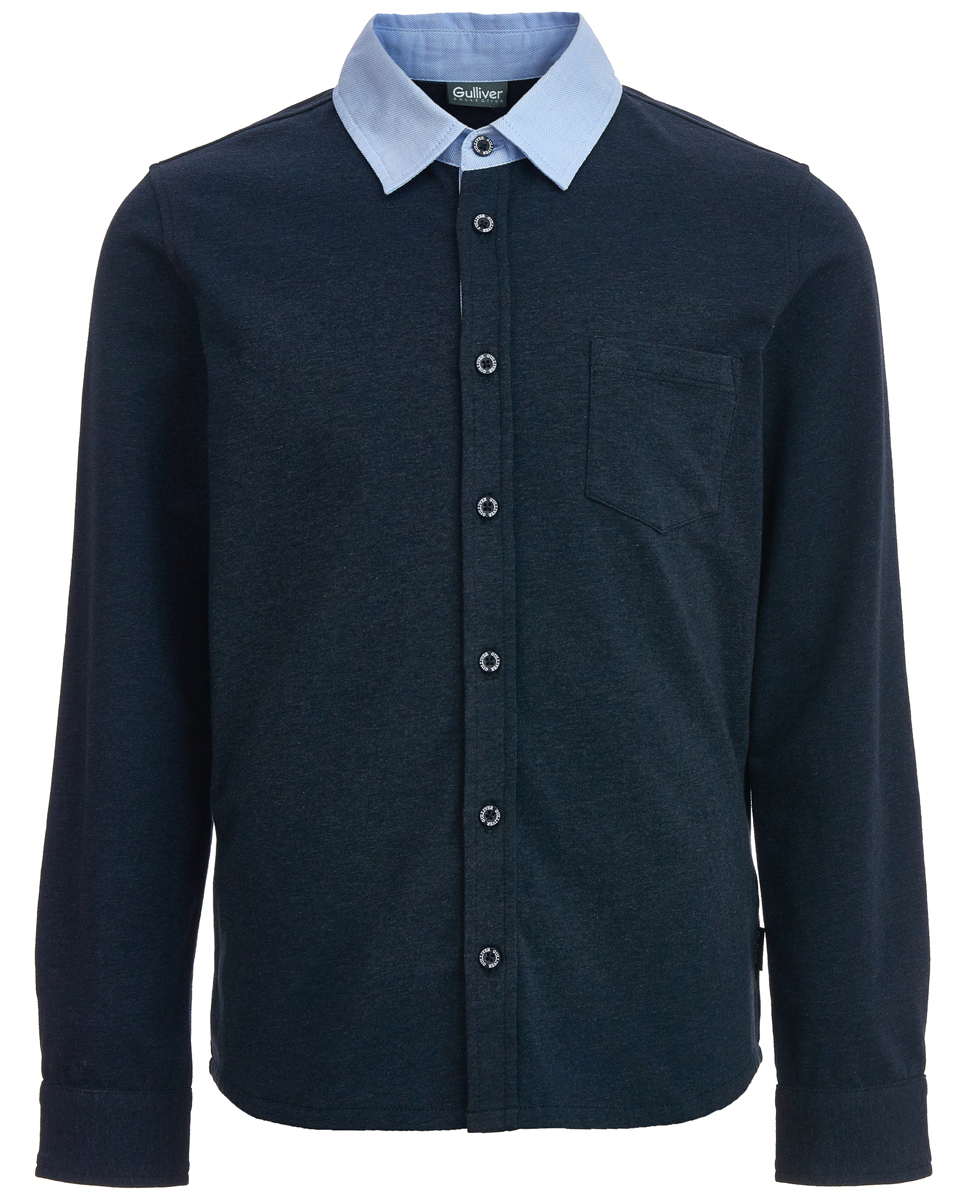 Рубашка для мальчика Gulliver, цвет: синий. 218GSBC1405. Размер 158
