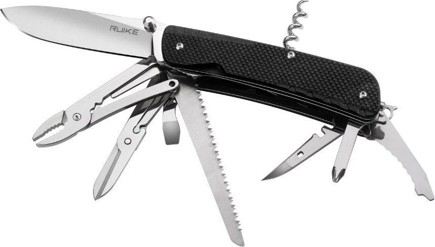 Нож складной туристический Ruike LD31-B, цвет: черный