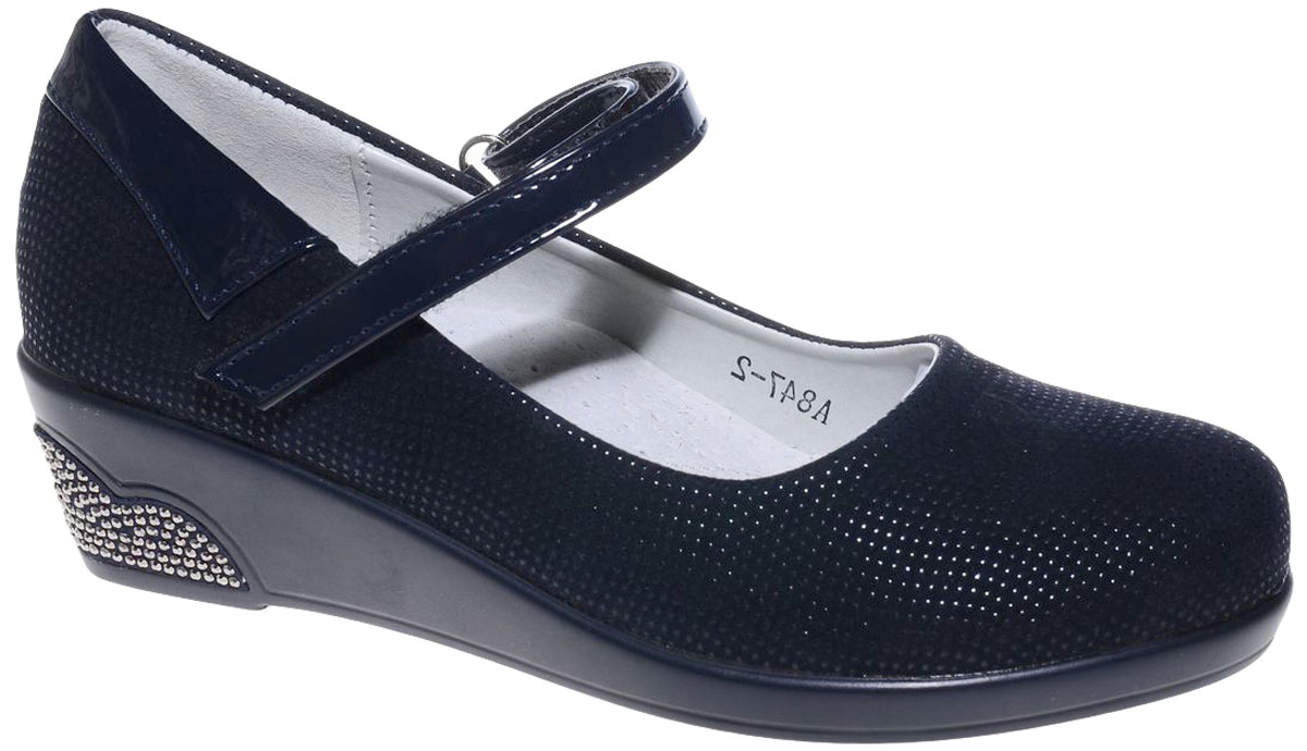 Туфли для девочки Канарейка, цвет: темно-синий. A847-2. Размер 34