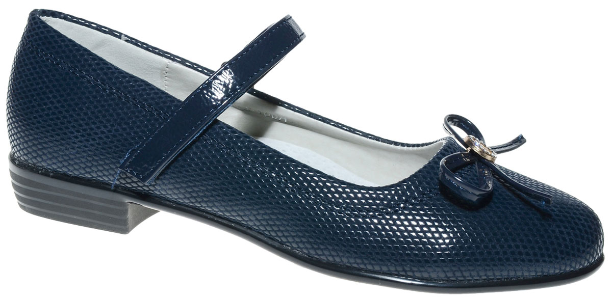 Туфли для девочки Канарейка, цвет: темно-синий. A887-2. Размер 35