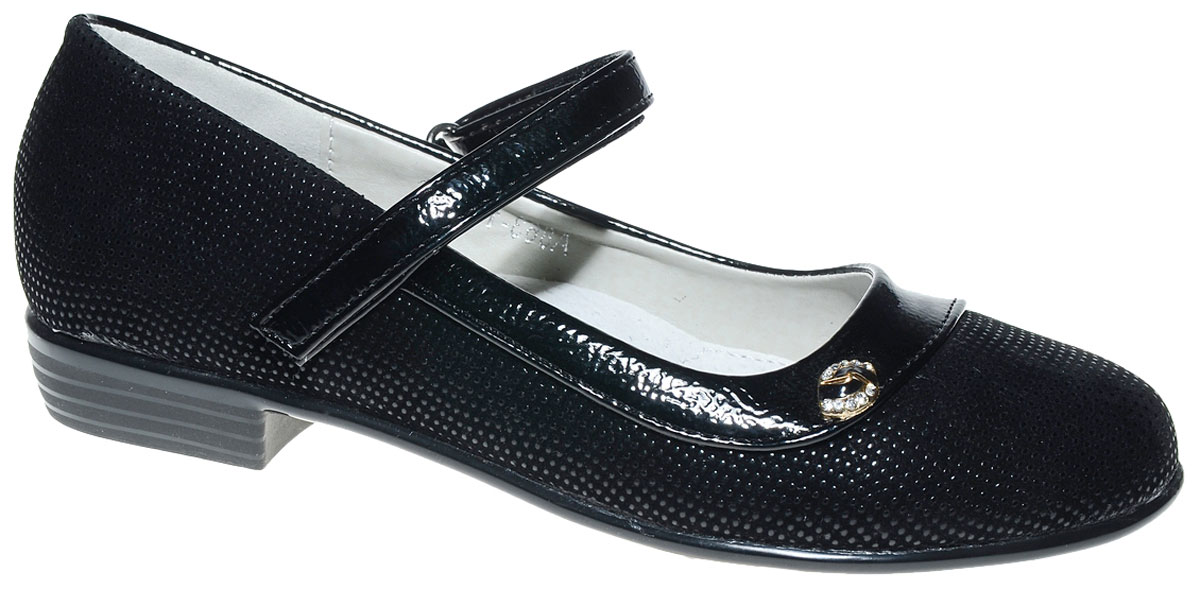 Туфли для девочки Канарейка, цвет: черный. A863-1. Размер 35