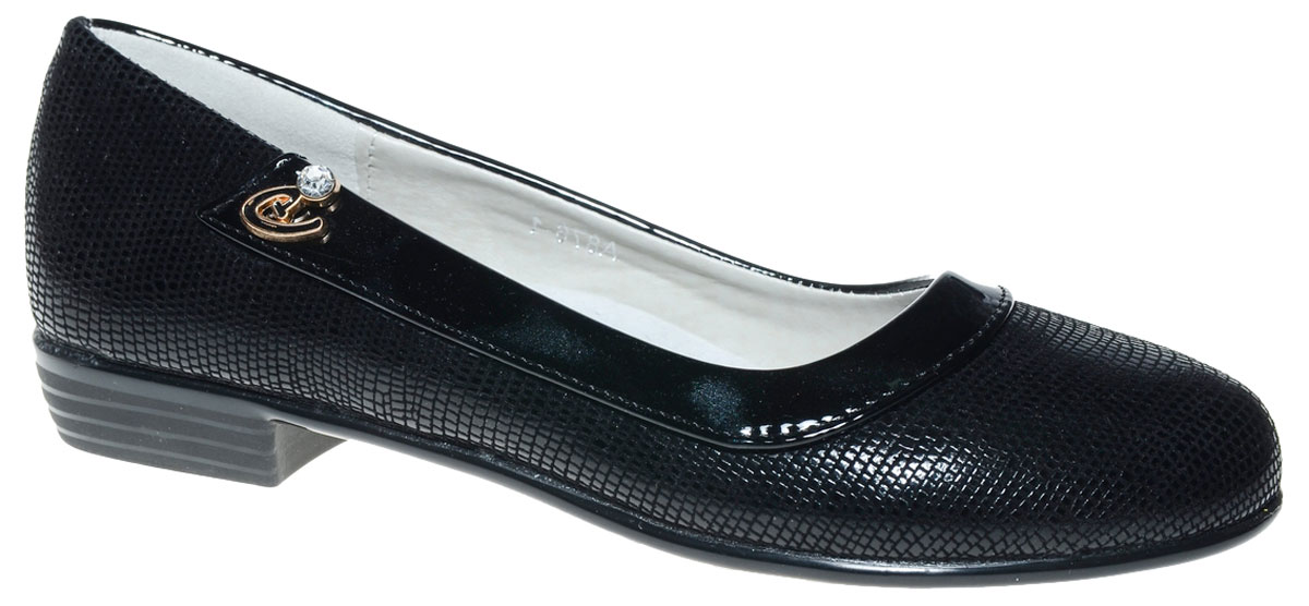 Туфли для девочки Канарейка, цвет: черный. A876-1. Размер 35
